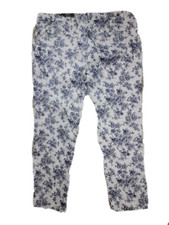 MARIO SERRANI WOMEN'S COMFORT SLIM FIT TUMMY CONTROL PANTS FLORAL WHT 8/27 NWT