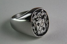 Coat of Arms Lily Knight Nobility Signet Ring 001