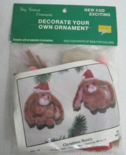 Merri Mac Tiny Treasure CHRISTMAS BUNNY Ornament Kit New Vintage