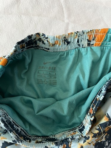 New Nike Girl Running Shorts Green Blue Orange Multi Color Nike DRI-FIT Size 6X - Picture 4 of 6