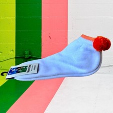 Vintage National Pom Pom Socks Anklets Womens 9 to 11 White Orange NEW