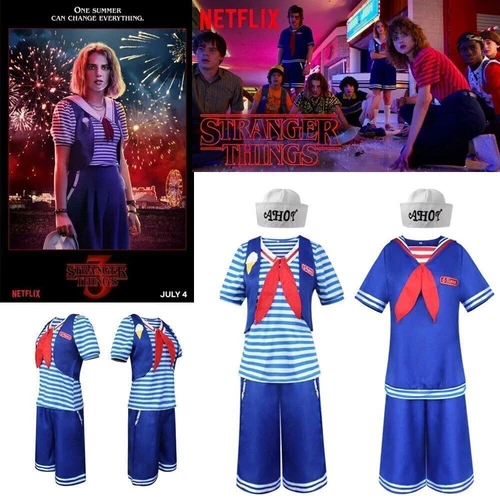 Stranger Things Robin Scoops Steve Harrington Cosplay Halloween Costume Uniform - Picture 3 of 23