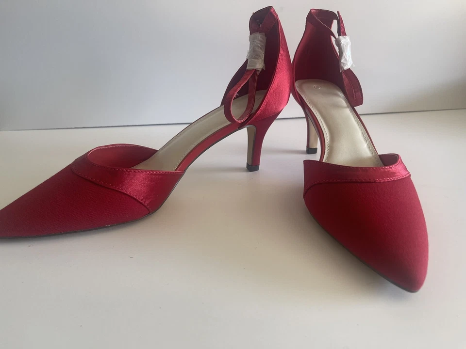 Madden Girl Satin Heels Red Wedding Bridesmaids Shoes Womens sz 8.5 NEW NO BOX - Image 4 of 4