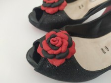 Camelia Leder f&uuml;r Schuhe 2 St&uuml;ck rot&schwarz.