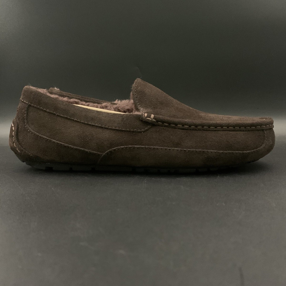 UGG MENS ASCOT SLIPPER SIZE US 9 DUSTED COCOA BROWN SUEDE 