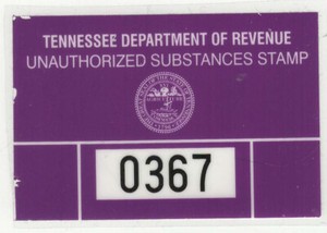 Tennessee 40 cent marijuana tax stamp.