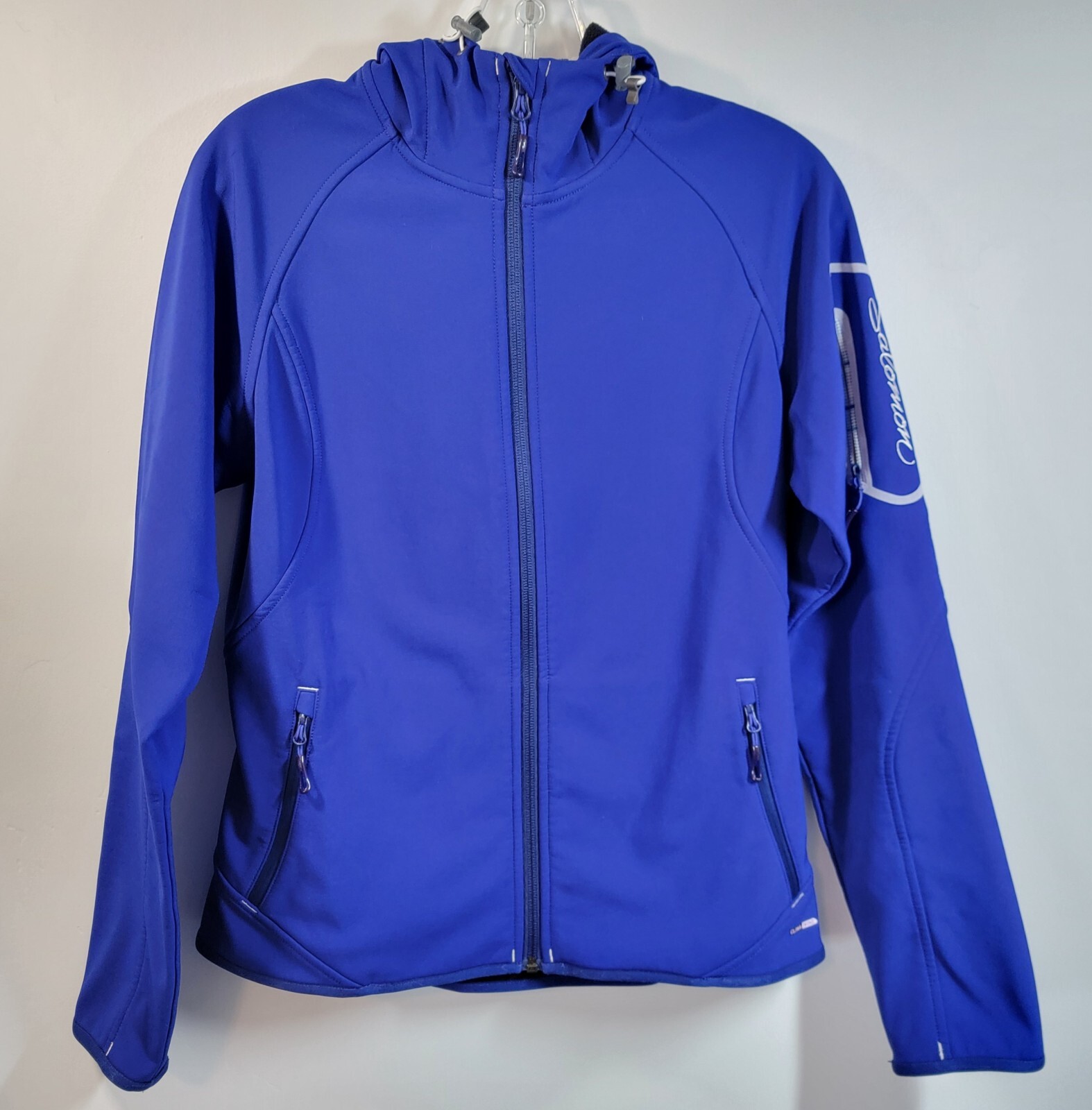 Salomon Windstoper Giacca Donna M Blu Outdoor Escursionismo Cerniera Intera Collo Alto