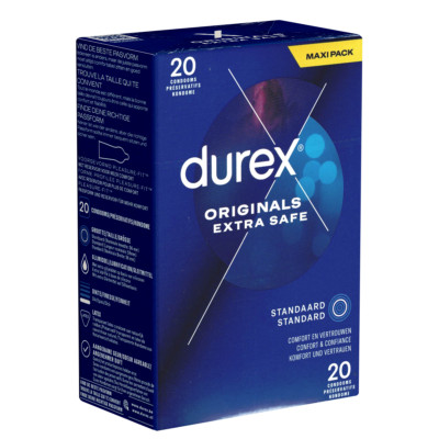 Durex Originals Extra Safe Kondome 3/12/20/144 | Extra stark, Pleasure-Fit 
