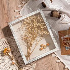 8x10 Shadow Box Frame with Linen Back Sturdy Rustic Memory Display Case Flower