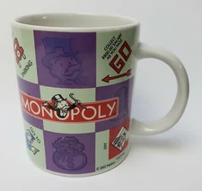 Monopoly Game Coffee Mug Cup 2002 Hasbro Sherwood Brands Multi-Color Collectible
