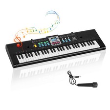 61 Keys Electronic Piano for Beginners, Portable with Microphone for Boys Girls