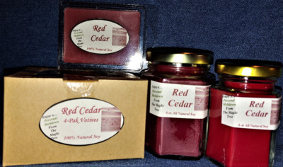 **NEW** Hand Poured Fall Autumn Scents Soy Candles, Tarts & Votives - Red Cedar