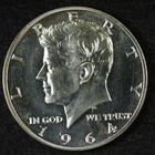 1964-P Kennedy Half Dollar w "Accented Hair"- Free Shipping USA