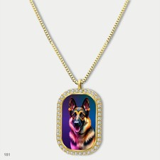 Stunning Cute German Shepherd Dog Breed Fashion Pendant Necklace Chain Printed D