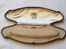 Vintage 15”Single Strand Pearl Necklace QE Cunard purchase in original packaging