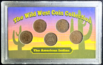 Indian Head Cent Set - The Wild West Coin Collection - 5 Coin