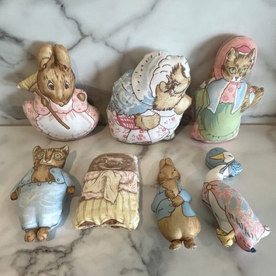 Peter Rabbit Beatrix Potter Mini Plush Stuffed Animals Soft Multicolor vintage