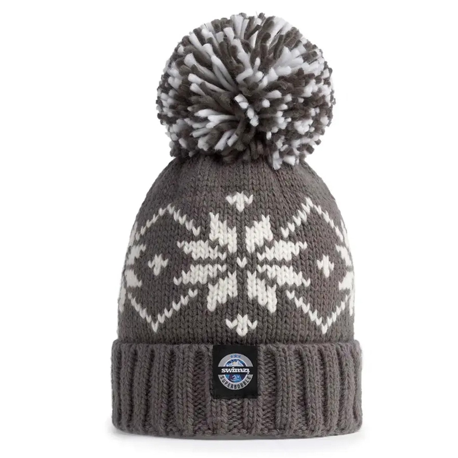 SuperBobble Slate Flora Nordic Knit Reflective Beanie