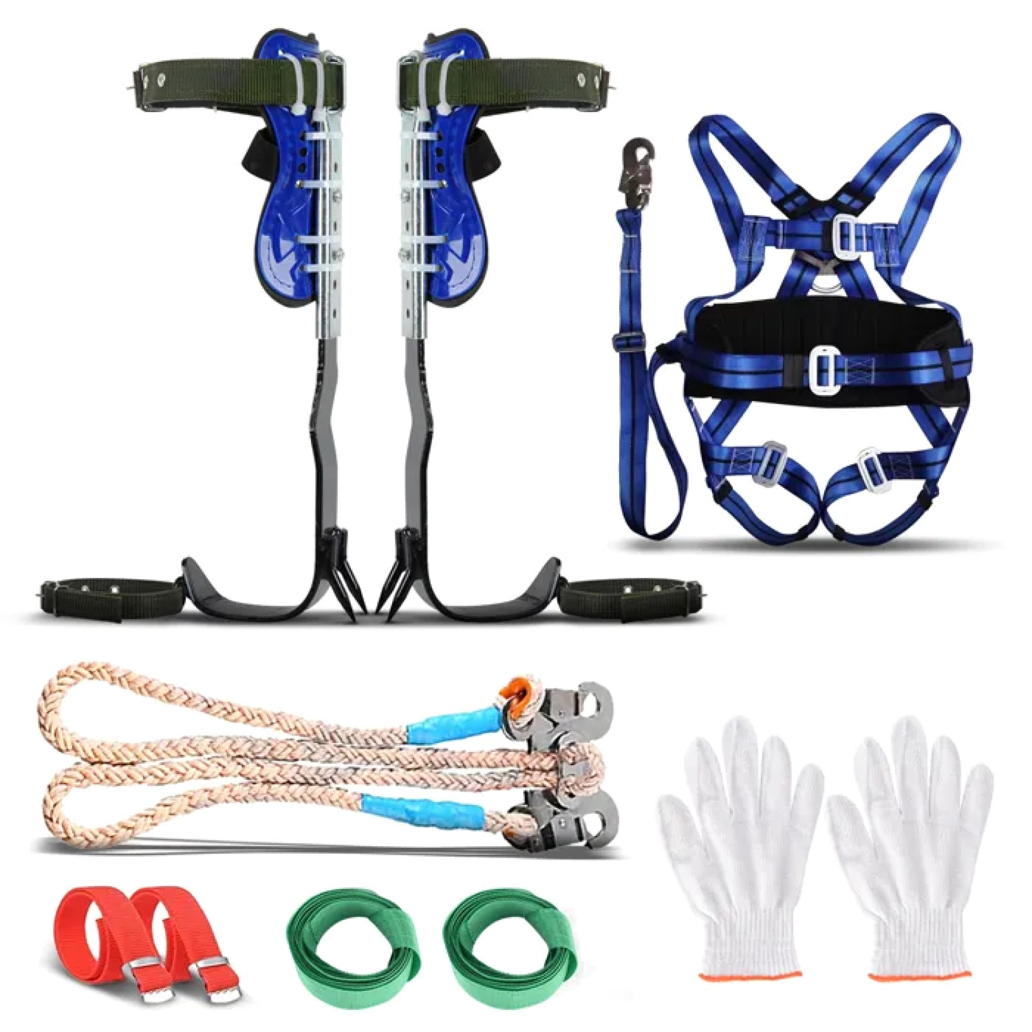 Kit élagage arbre à pointes en acier avec harnais réglable anti-chute pour grimpe