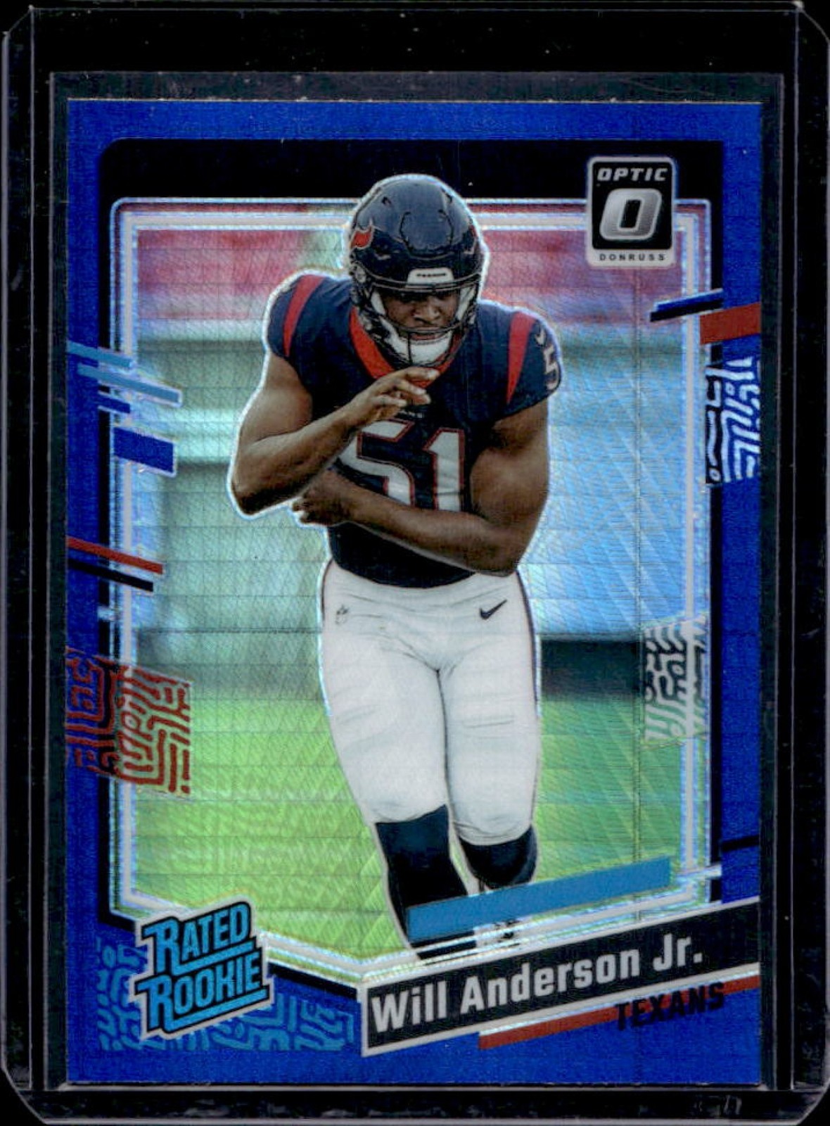 2023 Donruss Optic Will Anderson Jr. Blue Hyper Prizm Rated Rookie #246 Texans