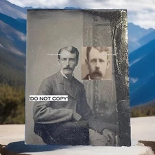 Antique Wyatt Earp Tintype Photo.  Dodge City Era.  93% Match. Young And Casual