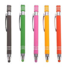 5 Pcs Metal Ballpoint Pen Capacitive Stylus Fine Tip Handwriting