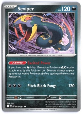 Seviper 062/094 Phantasmal Flames NM Pokemon TCG