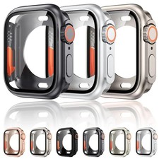 Apple Watch Case Tempered Glass Screen Protector 40 41 44 45 42 46mm Series 11-4
