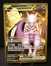 Team Rocket's Mewtwo ex 240/182 Destined Rivals Gold Hyper Rare Pokemon Card NM