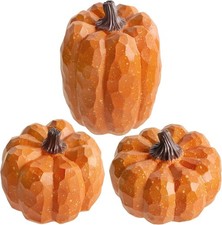 Pumpkins Fall Decor Set of 3 - Artificial Resin Thanksgiving