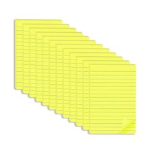  12 Pack Lined Sticky Notes 4x6 in,Bright Yellow Large Notepads with Lines,R...