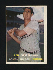 1957 TOPPS ~ #1 ~ TED WILLIAMS ~ BOSTON RED SOX OUTFIELDER ~ HALL OF FAME