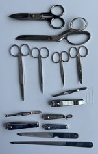Lot Of 14 Vintage Scissors(Compton,Wiss,…) Tweezers Clippers … Germany,USA