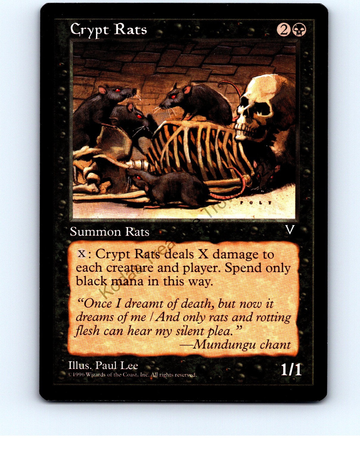 Crypt Rats Black Common Visions MTG LP Exc/Exc+