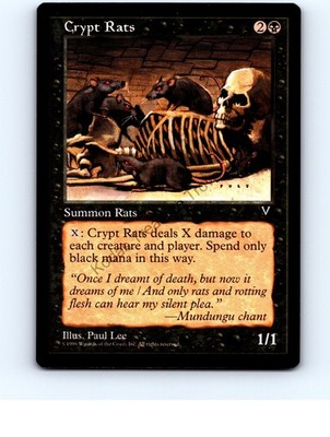Crypt Rats Black Common Visions MTG LP Exc/Exc+