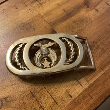 Vintage Shriners Masonic Belt Buckle Burrell Buckle Company
