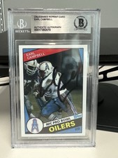 1984 TOPPS Oilers #84 Earl Campbell Signed Reprint Card Auto BAS Authentic🏈🏆