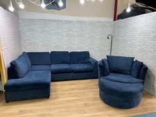 DFS Blue Large Corner Sofa with Swivel Chair RRP Β£150- DELIVERY AVAILABLE!