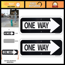 2-Pack Large Reflective One Way Right Arrow Sign 18"x6" - Rust-Free, Weatherproo