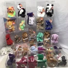 Lot Of 32 TY Vintage Beanie Baby’s In Display Cases Princess/ Curly/ Rare