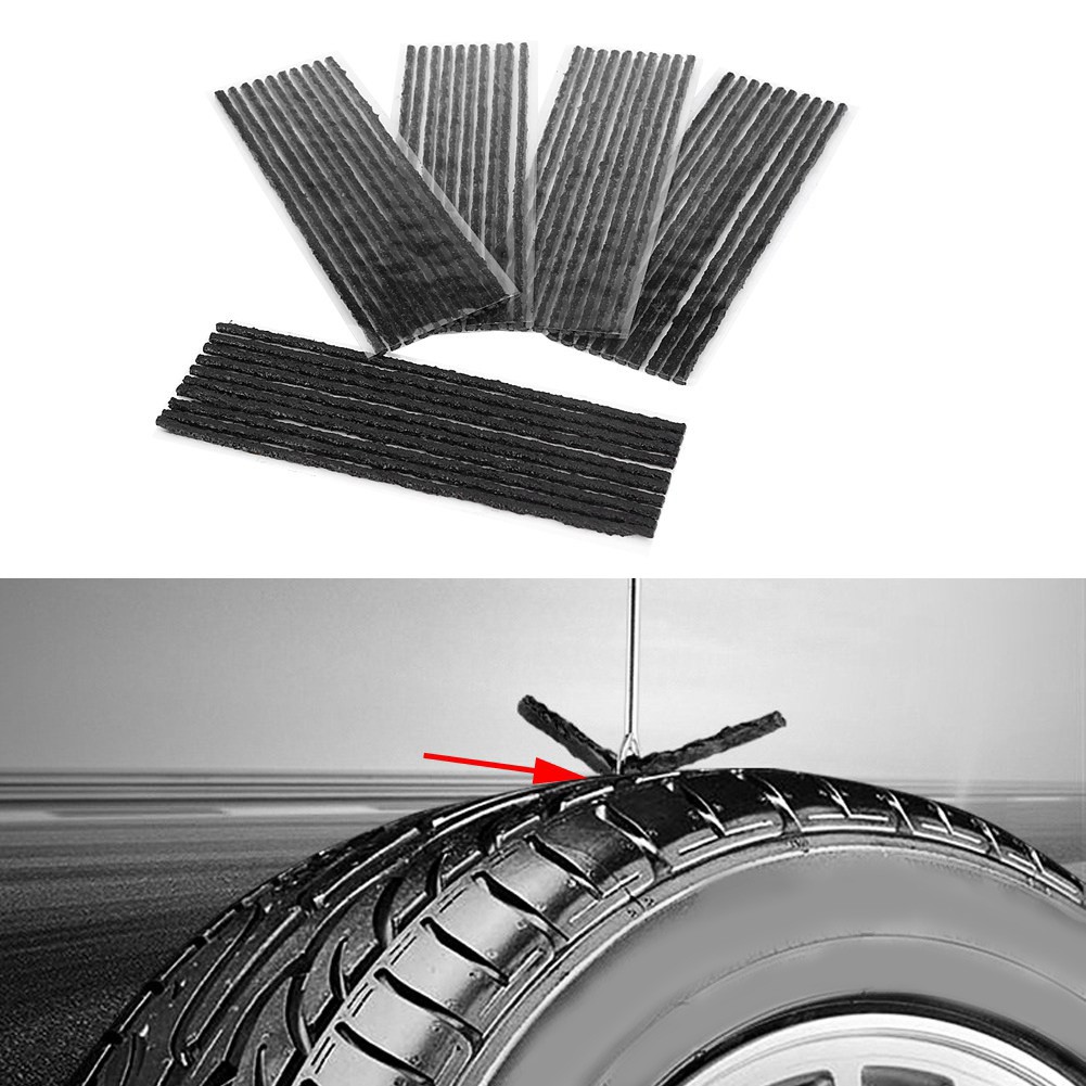 50pcs Tire Repair Strip Black Quick Fix For Tubeless Tires