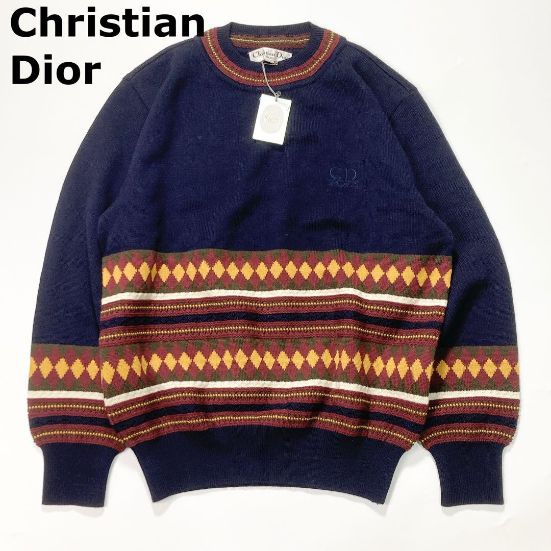 Unused Dior Sport Vintage Logo Knit Sweater 100% Wool From