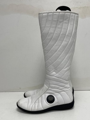 Luciano Carvari Damen Stiefel weiß Synthetik gesteppt kniehoch UK (4) EU(37)-B190