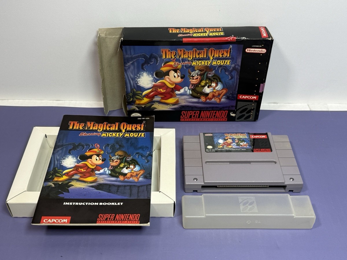 Magical Quest Starring Mickey Mouse (Super Nintendo, SNES) Complete in  Box CIB