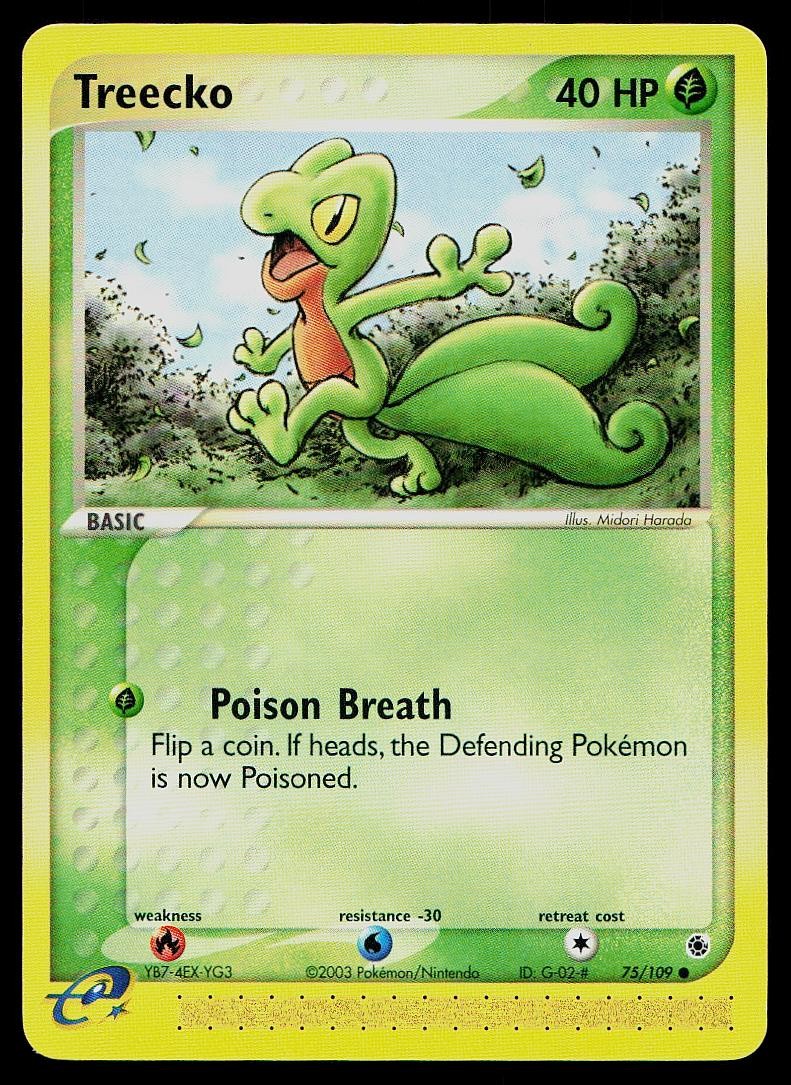 Pokemon Card Ruby & Sapphire Treecko 75/109 Common