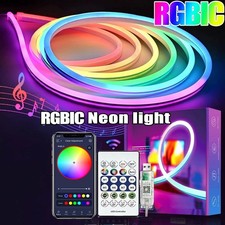 5v Rgbic Led Neon Strip Light Usb Bluetooth App Remote Control Waterproof Rope