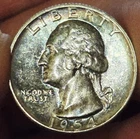 Choice+++1954 P Washington Quarter 25c ,Toned