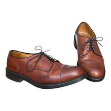 ALLEN EDMONDS Fairgate Brown Leather Lace Up Derby sz 8D Dress Shoe Cap Toe 1351