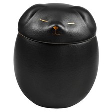 Smiley Dog Shaped Pet Urn 4.9 4.3 inches for Small Dog And Cat Ashes Black,L