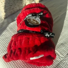 NEW Minky Couture Adult Plush Blanket ~ Crimson Red Faux Fur Ultra Soft Luxury